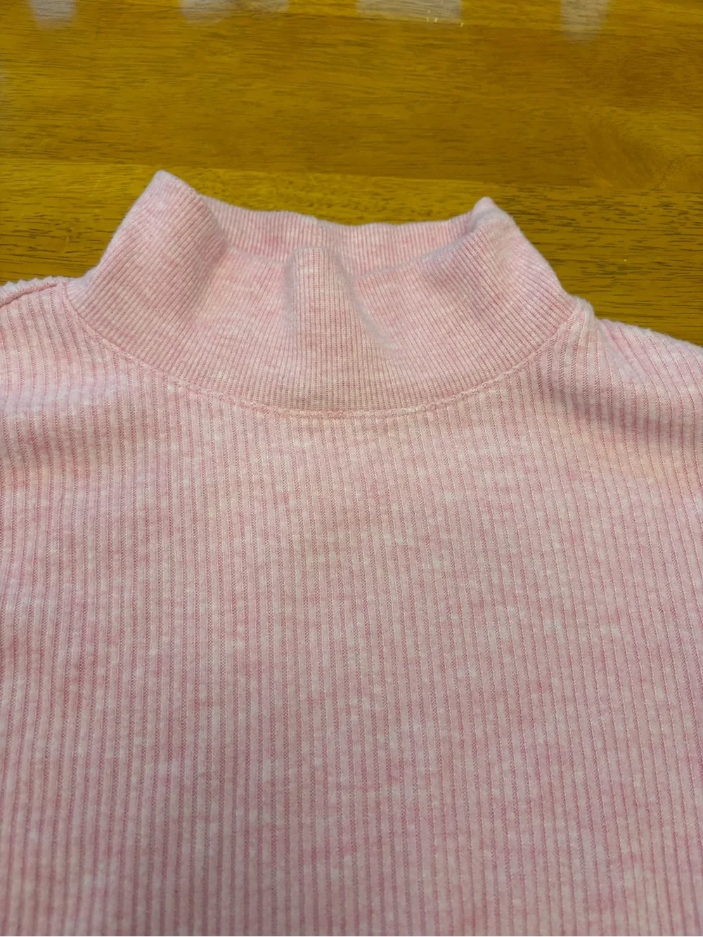 J. Crew Soft Pink Ribbed Mock Neck Sweater